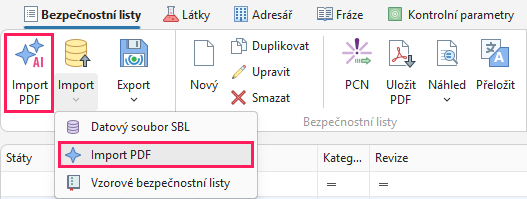 Tlačítko AI import