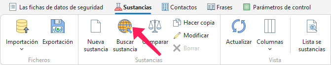 Búsqueda de una sustancia en ECHA