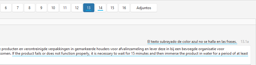 Texto azul no traducido