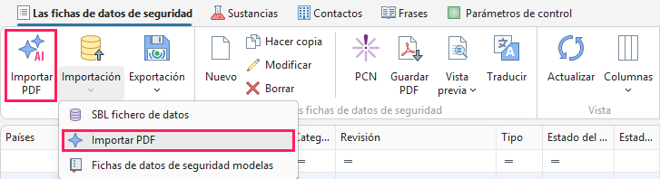 Botón AI importación