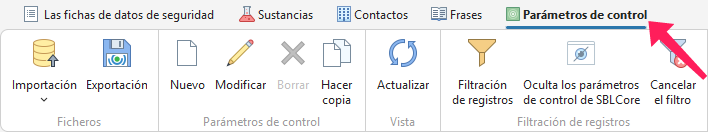 Parámetros de control