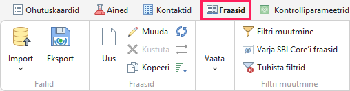 Fraasid vahekaart