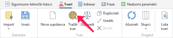 Traženje tvari na ECHA