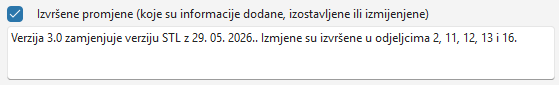 Promjene u odjeljcima