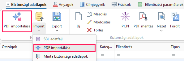 AI import gomb