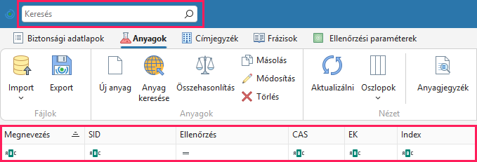 Anyag keresése