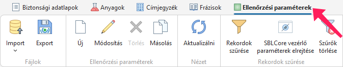 Ellenőrzési paraméterek