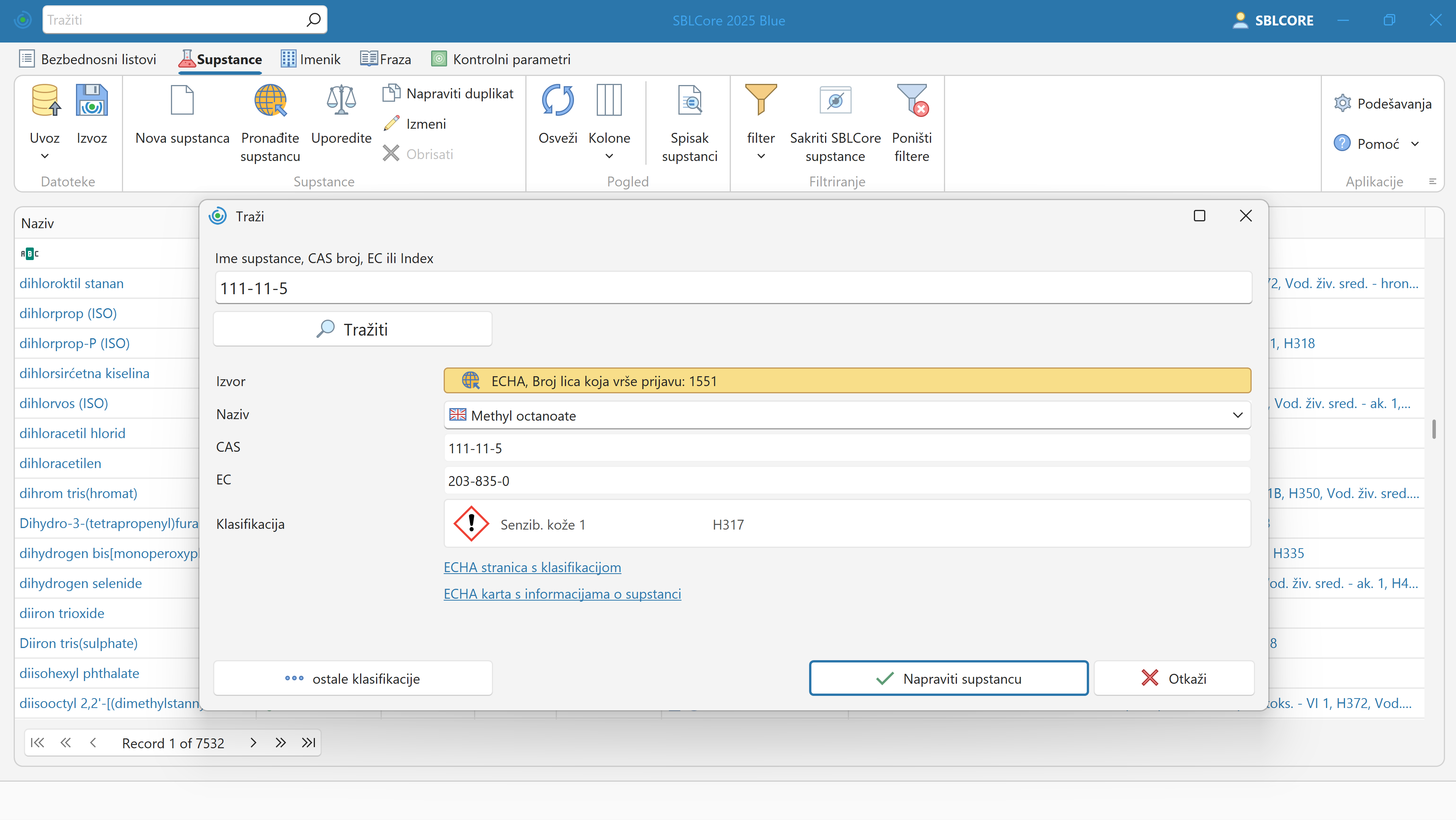 Uvoz supstanci iz ECHA