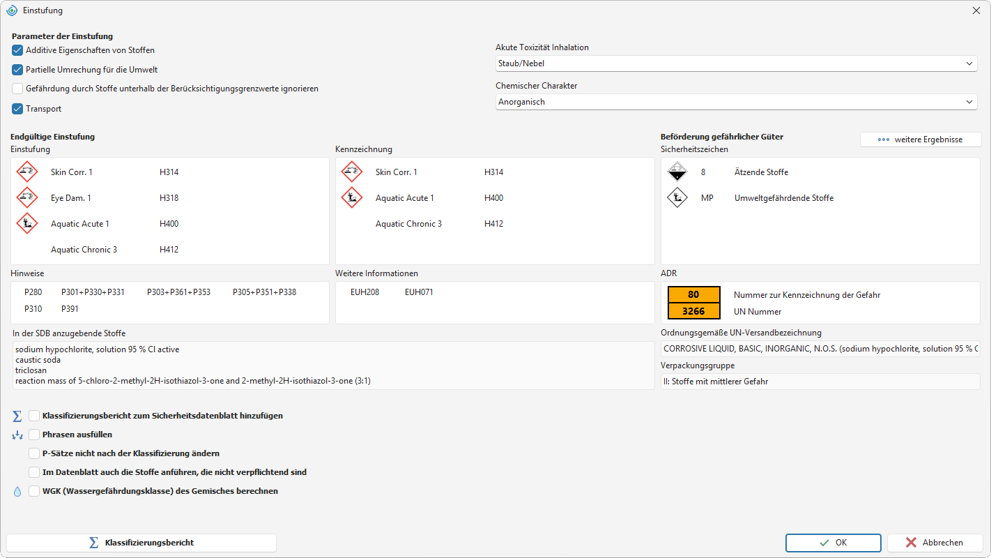 Bestimmung von ADR in Abschnitt 14