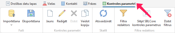 Kontroles parametri