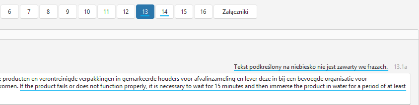 Nieprzetłumaczony niebieski tekst