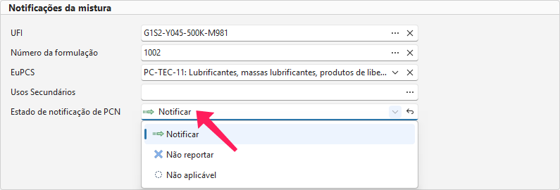 Estado da notificação