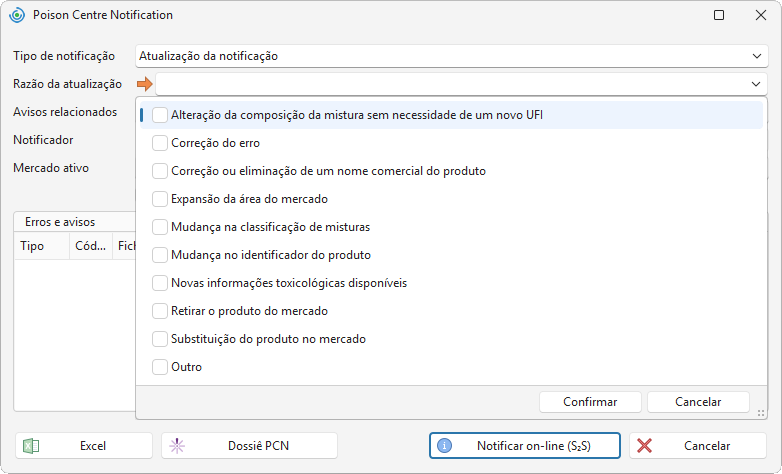 Motivos da atualização