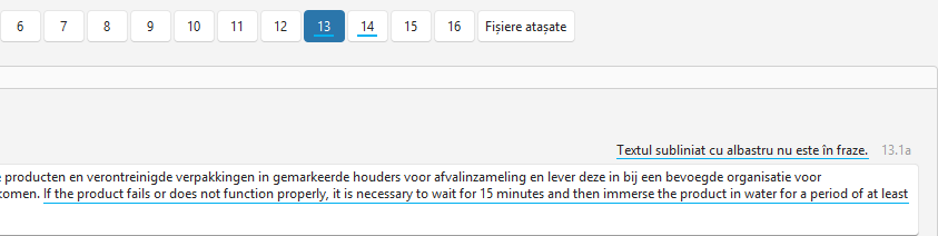 Text albastru netradus