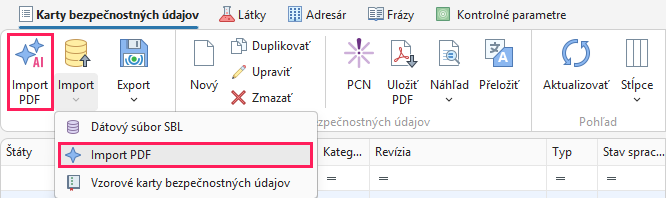 Tlačidlo AI import