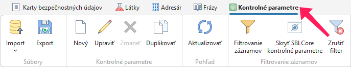Kontrolné parametre