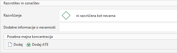 Razvrstitev in označitev