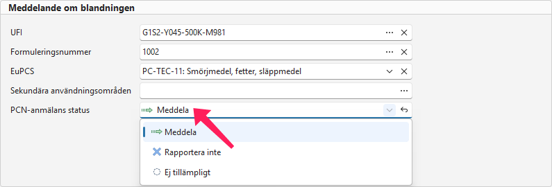 Anmälningsstatus