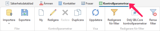 Kontrollparametrar