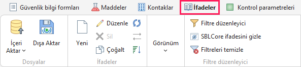 İfadeler sekmesi